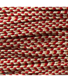 Cordino treccia 4mm , prezzo al metro, mix rosso