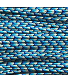 Cordino treccia 4mm , prezzo al metro, mix azzurro