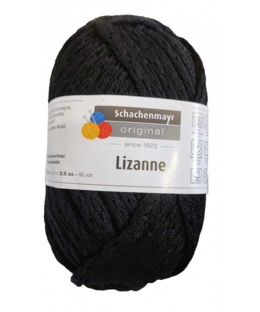 Fomitolo lana lizanne 50gr, 50Lana Vergine-50Poliacrilico Colore Nero n°99