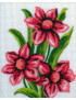 Kit Canovaccio Quadro Per Mezzo Punto cm Canovaccio 20x25-disegno 14x18 Soggetto Fiori
