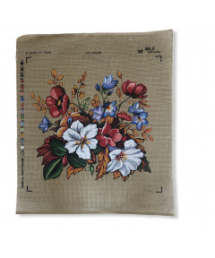 Canovaccio Quadro Per Ricamo Mezzo Punto con stampa 45x45cm fiori