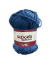 Gomitolo cotone Puppetes LYRIC, 100% cotone 50gr, blu n° 05011