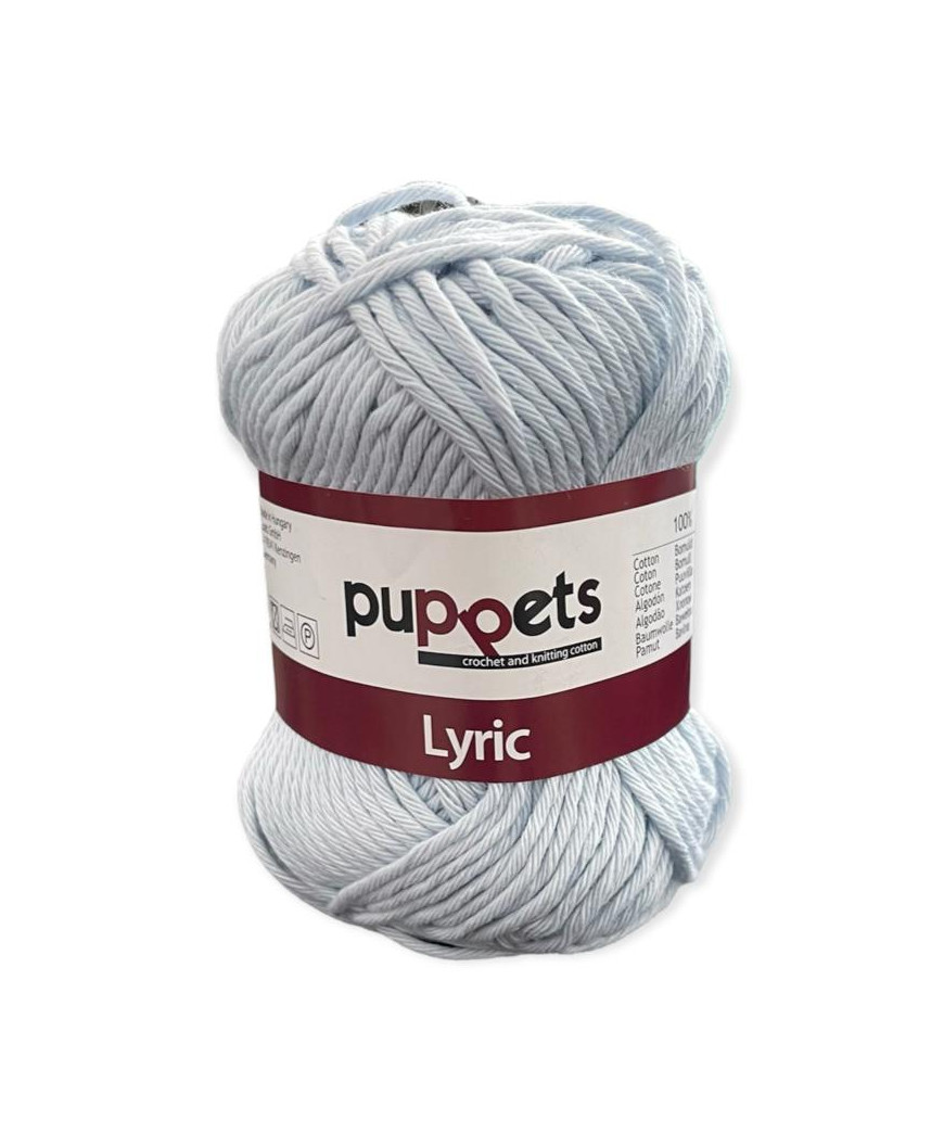 Gomitolo cotone Puppetes LYRIC, 100% cotone 50gr, azzurro n° 05009