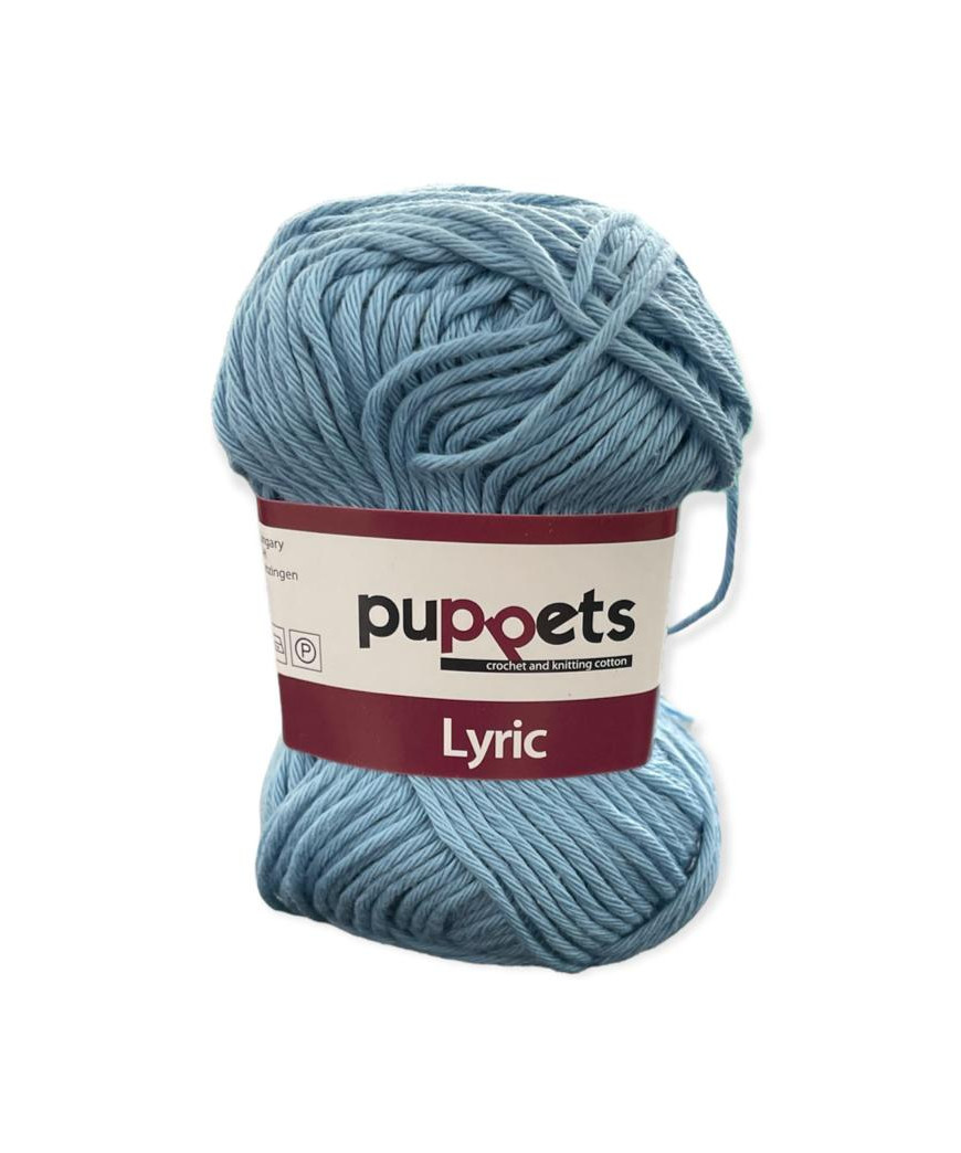 Gomitolo cotone Puppetes LYRIC, 100% cotone 50gr, azzurro n° 05010