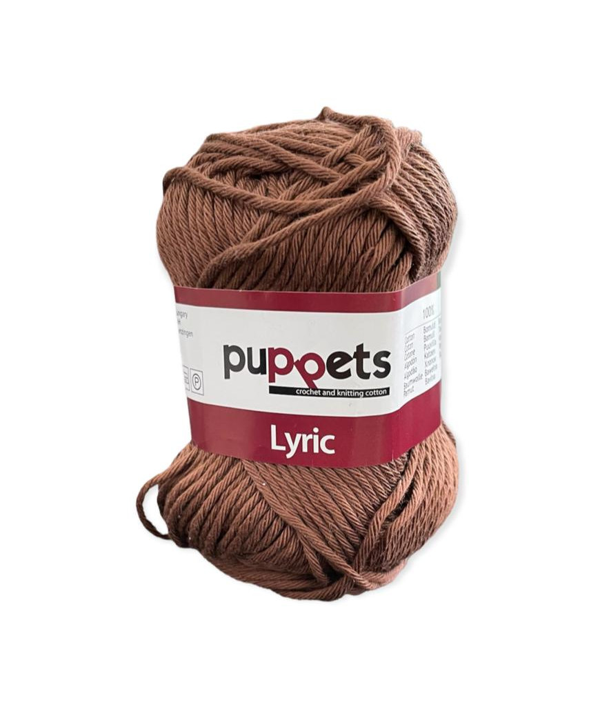 Gomitolo cotone Puppetes LYRIC, 100% cotone 50gr, marrone n° 05013