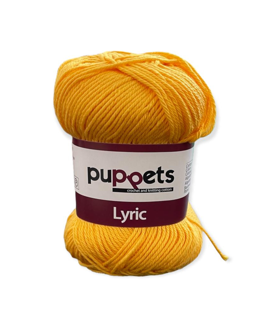 Gomitolo cotone Puppetes LYRIC, 100% cotone 50gr, giallo sole n° 05024