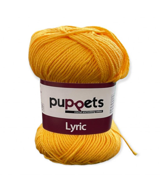 Gomitolo cotone Puppetes LYRIC, 100% cotone 50gr, giallo sole n° 05024