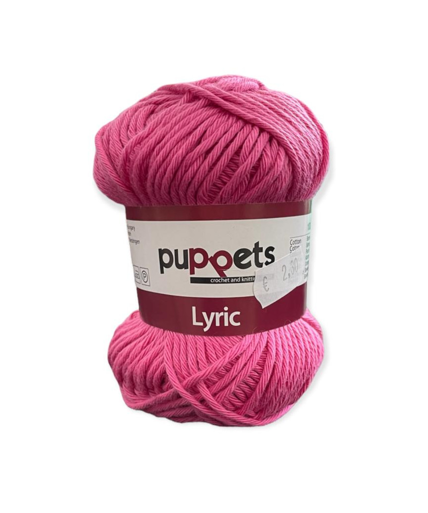 Gomitolo cotone Puppetes LYRIC, 100% cotone 50gr, rosa scuro n° 05025