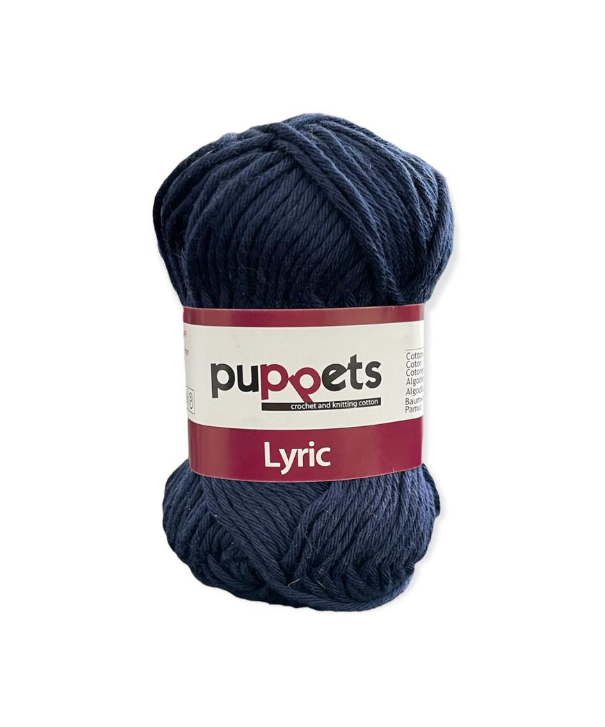 Gomitolo cotone Puppetes LYRIC, 100% cotone 50gr, navy n° 05029