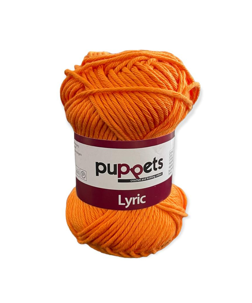 Gomitolo cotone Puppetes LYRIC, 100% cotone 50gr, arancione n° 05037