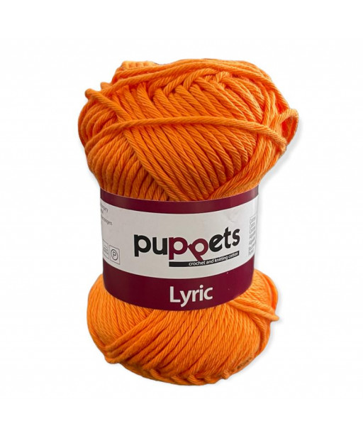 Gomitolo cotone Puppetes LYRIC, 100% cotone 50gr, arancione n° 05037