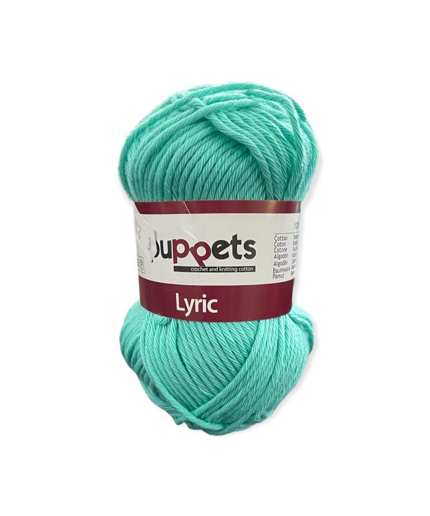 Gomitolo cotone Puppetes LYRIC, 100% cotone 50gr, turchese n° 05057