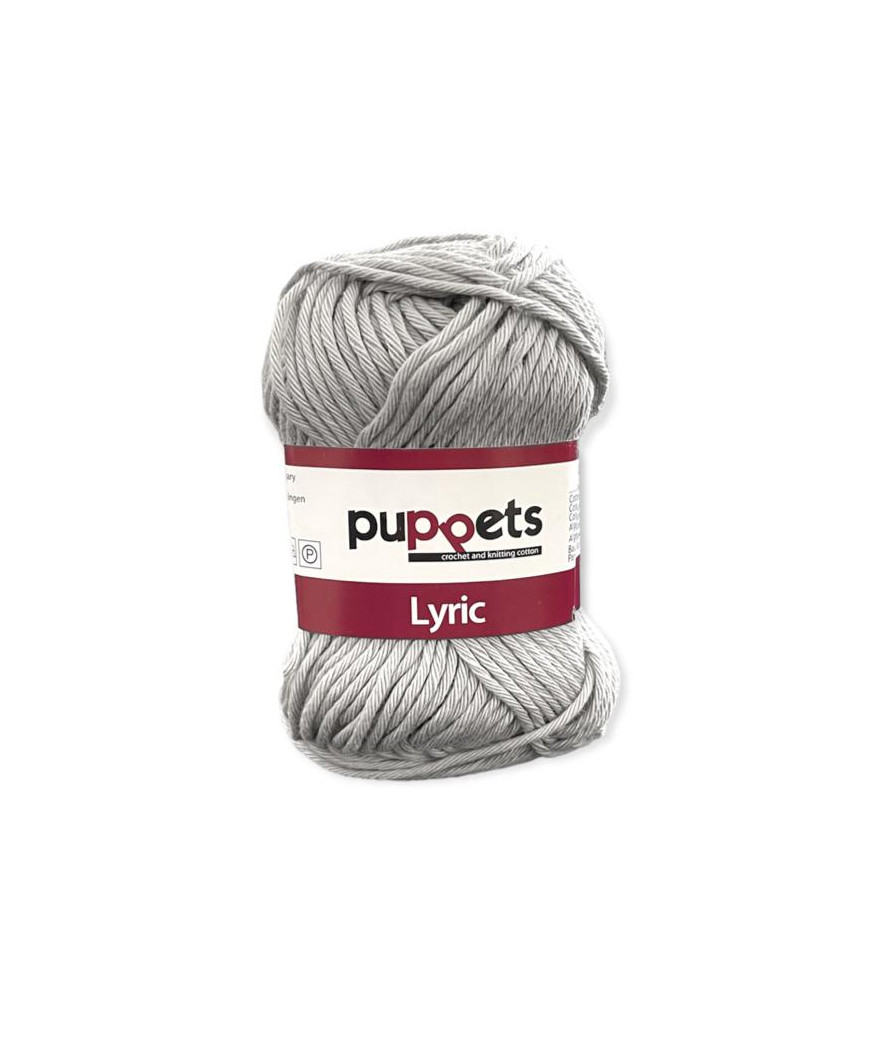 Gomitolo cotone Puppetes LYRIC, 100% cotone 50gr, grigio n° 05006