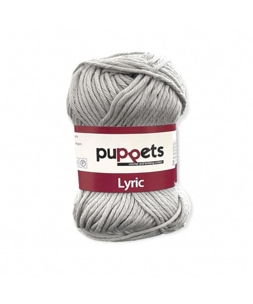 Gomitolo cotone Puppetes LYRIC, 100% cotone 50gr, grigio n° 05006