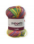 Gomitolo cotone Puppetes LYRIC Sfumato, 100% cotone 50gr,mix color n°00209