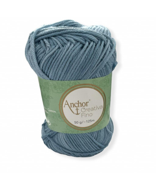 Gomitolo Cotone Anchor Creativa Fino 100%cotone 50gr, azzurro sfumato n°152
