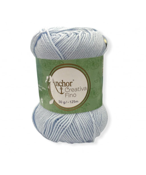 Gomitolo Cotone Anchor Creativa Fino 100%cotone 50gr, cielo n°157