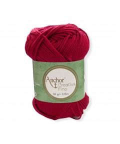 Gomitolo Cotone Anchor Creativa Fino 100%cotone 50gr, rosso n°192