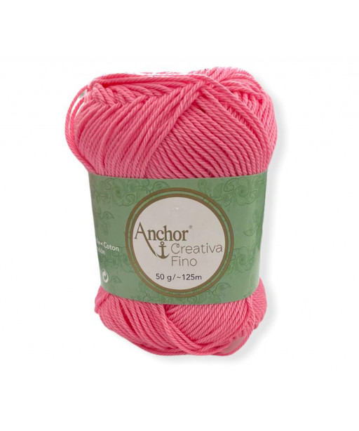 Gomitolo Cotone Anchor Creativa Fino 100%cotone 50gr, rosa n°225