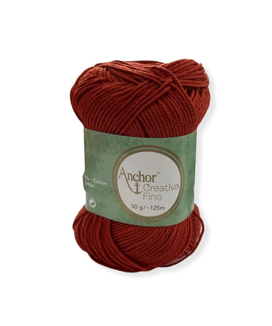 Gomitolo Cotone Anchor Creativa Fino 100%cotone 50gr, marrone n°388