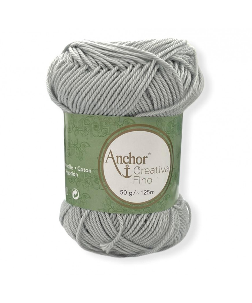 Gomitolo Cotone Anchor Creativa Fino 100%cotone 50gr, grigio n°398