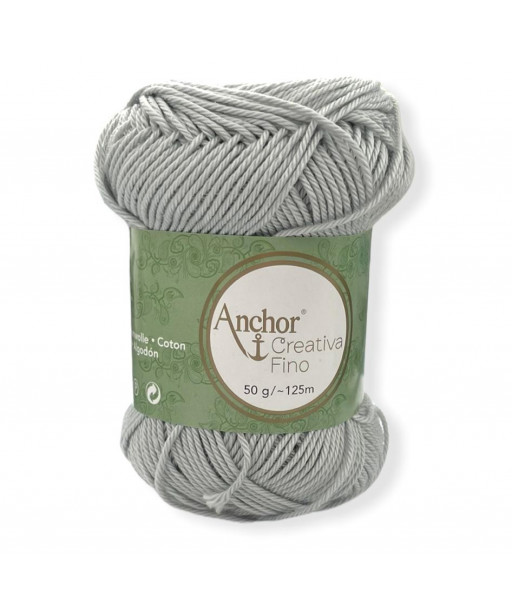 Gomitolo Cotone Anchor Creativa Fino 100%cotone 50gr, grigio n°398