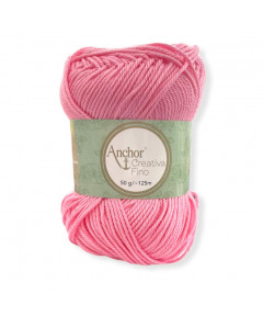 Gomitolo Cotone Anchor Creativa Fino 100%cotone 50gr, rosa n°222