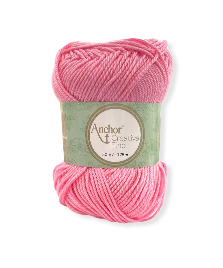 Gomitolo Cotone Anchor Creativa Fino 100%cotone 50gr, rosa n°222