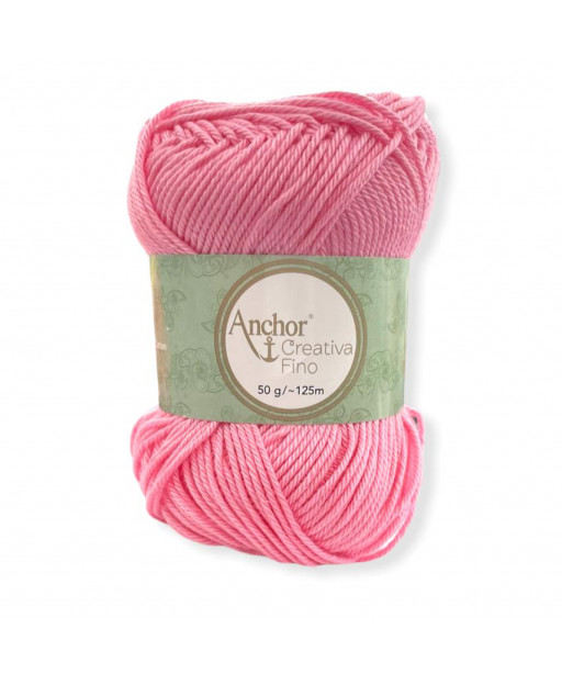 Gomitolo Cotone Anchor Creativa Fino 100%cotone 50gr, rosa n°222