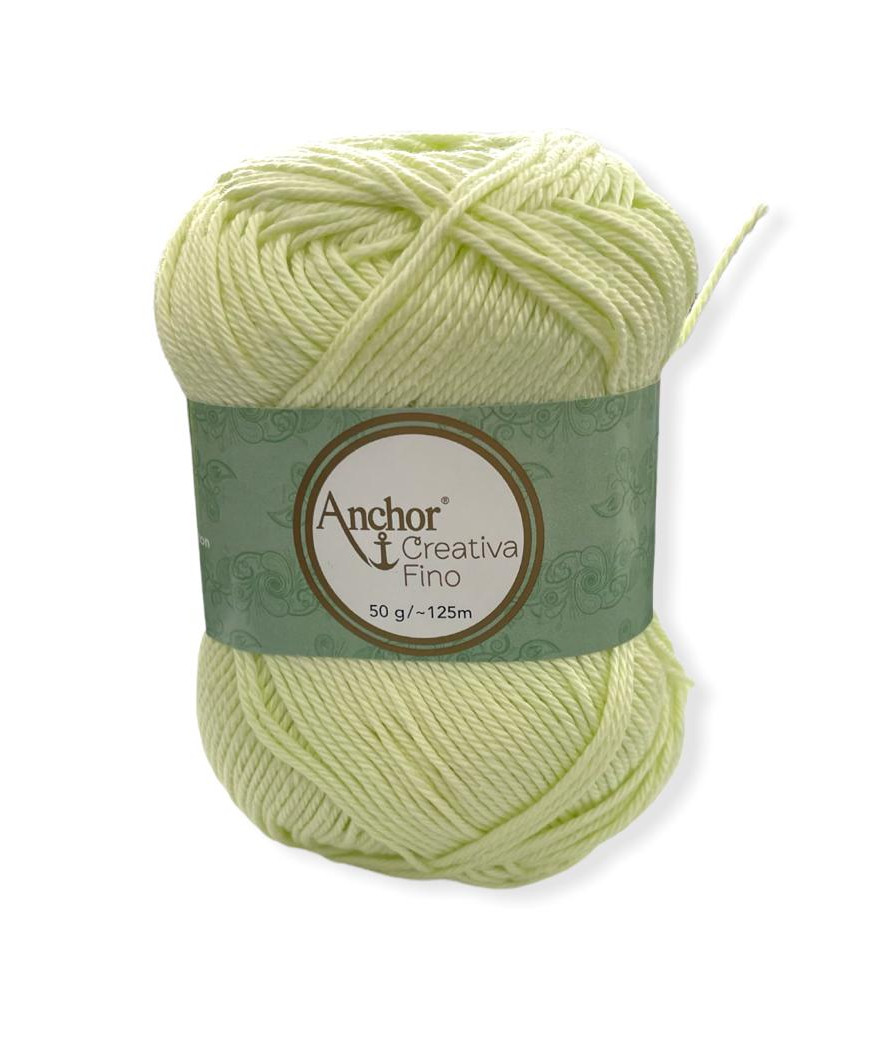 Gomitolo Cotone Anchor Creativa Fino 100%cotone 50gr, verde n°3206