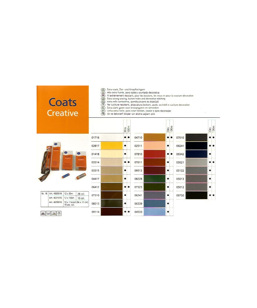 fili da cucito Coats Creative extra strong 30m n°16
