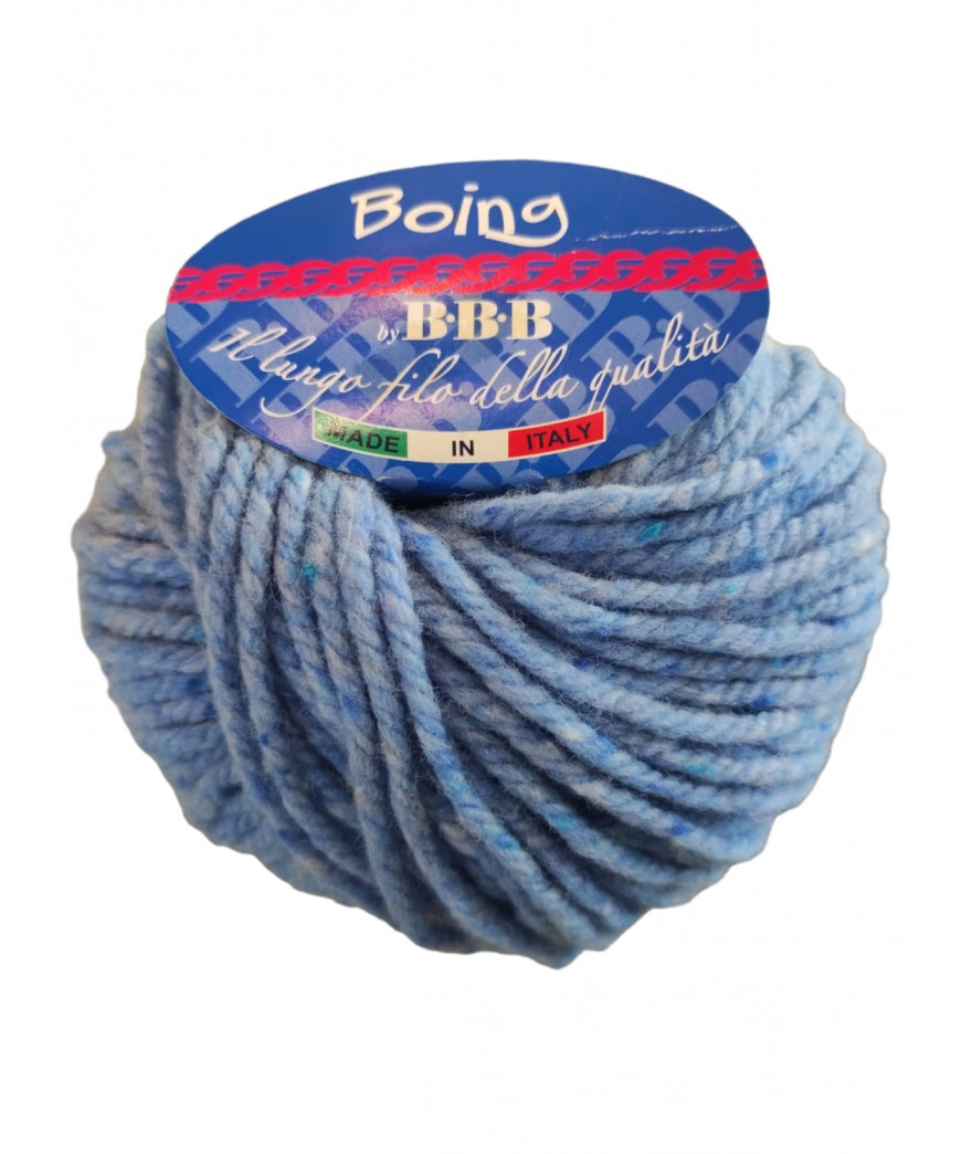 Filato lana Boing 50gr mt110-80Lana-20Poliamide Colore Azzurro Mix n° 5