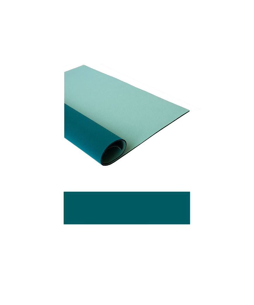 Foglio di Neoprene misura cm. 45x65 e spessore 3 mm circa, bicolore Rosa Verde/Verde Tiffany n°10