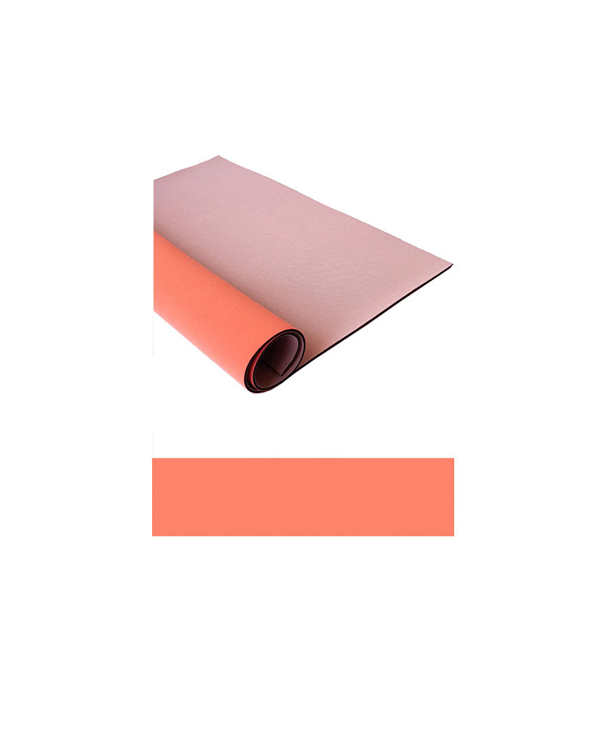 Foglio di Neoprene misura cm. 45x65 e spessore 3 mm circa, bicolore Rosa Corallo/Rosa n°11