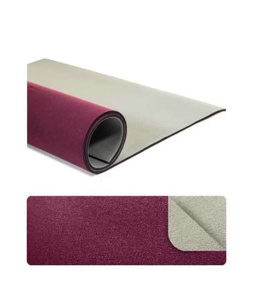 Foglio di Neoprene misura cm. 45x65 e spessore 3 mm circa, bicolore Grigio/Bordeaux n°15