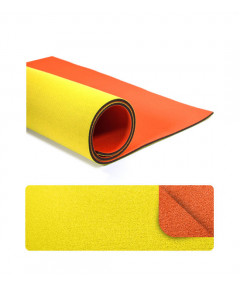 Foglio di Neoprene misura cm. 45x65 e spessore 3 mm circa, bicolore Giallo/Arancio n°22