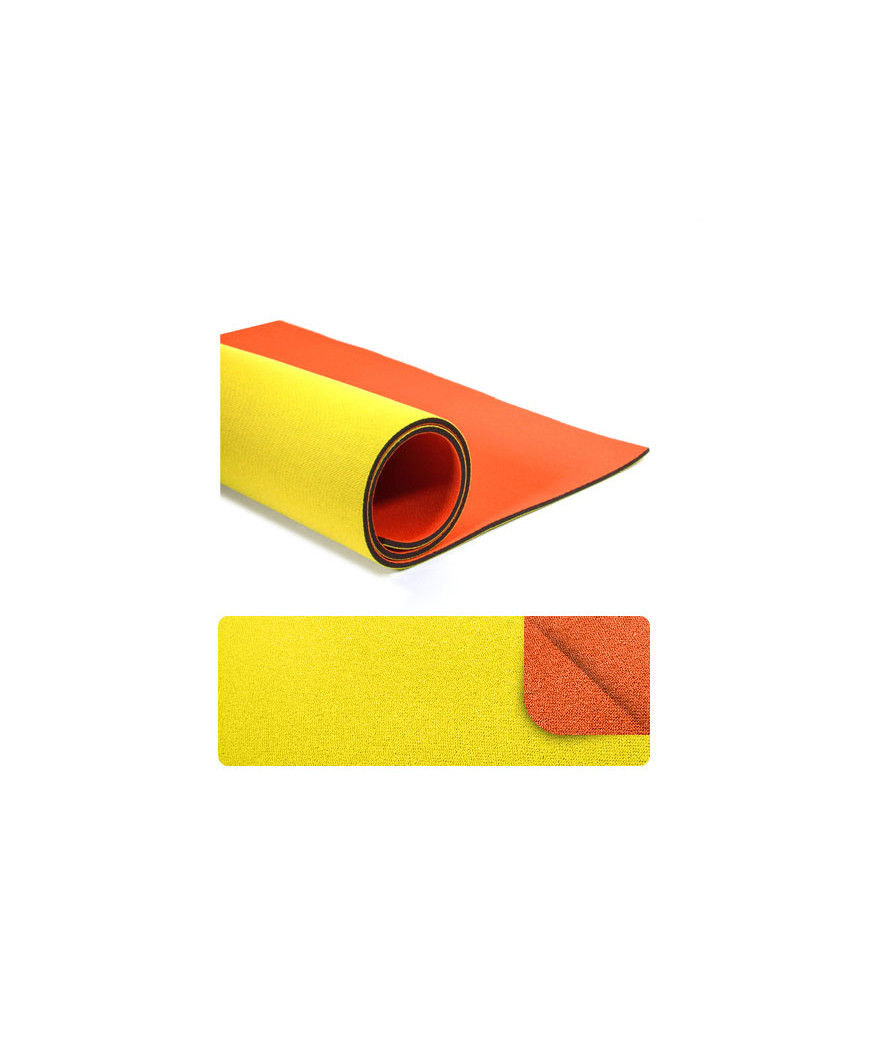 Foglio di Neoprene misura cm. 45x65 e spessore 3 mm circa, bicolore Giallo/Arancio n°22