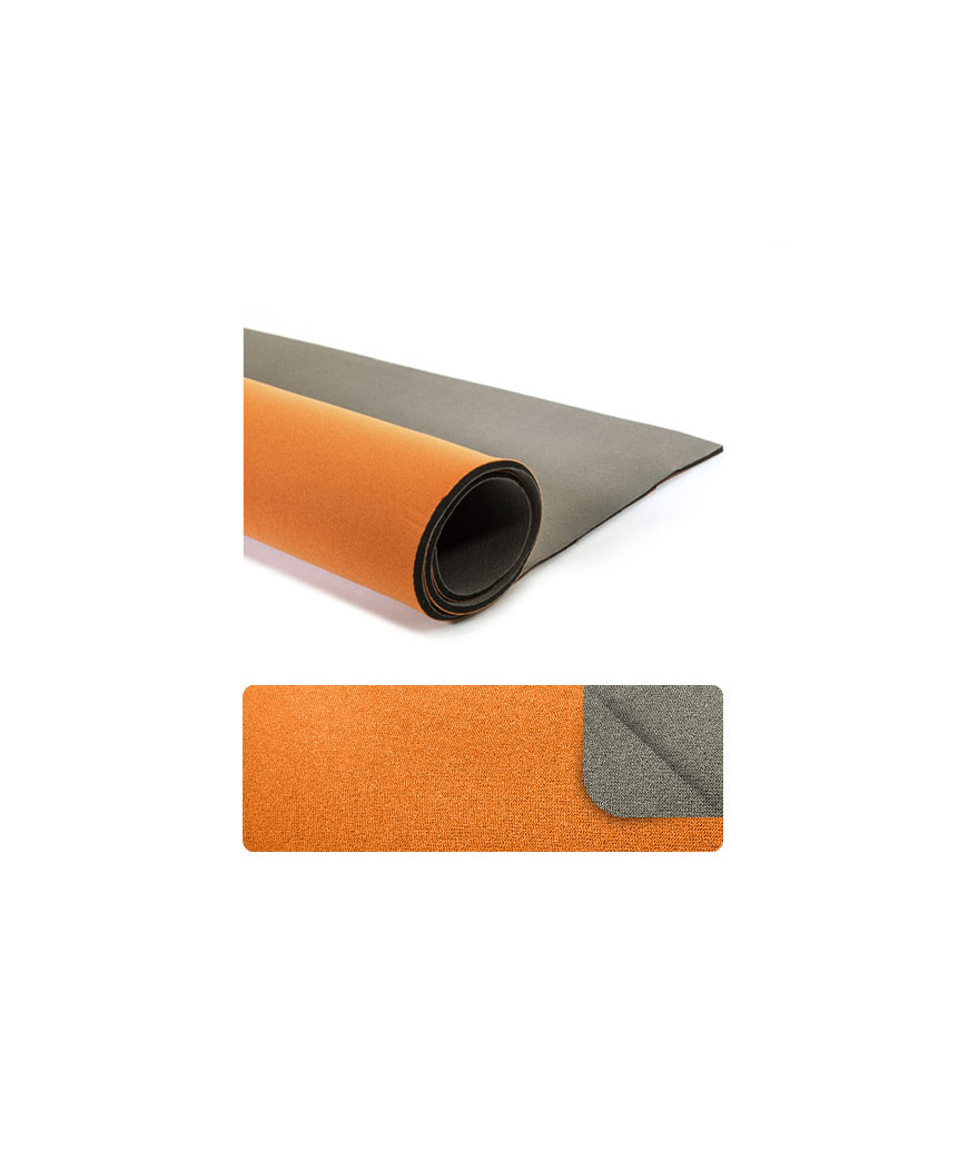 Foglio di Neoprene misura cm. 45x65 e spessore 3 mm circa, bicolore Grigio/Arancio n°4