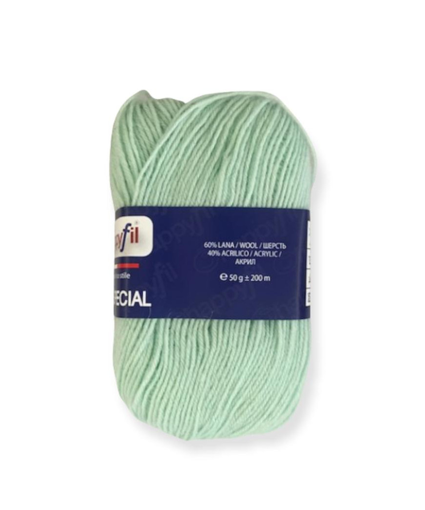 Filato HAPPY SPECIAL 60%lana - 40% acrilico VERDE BABY COL N°598