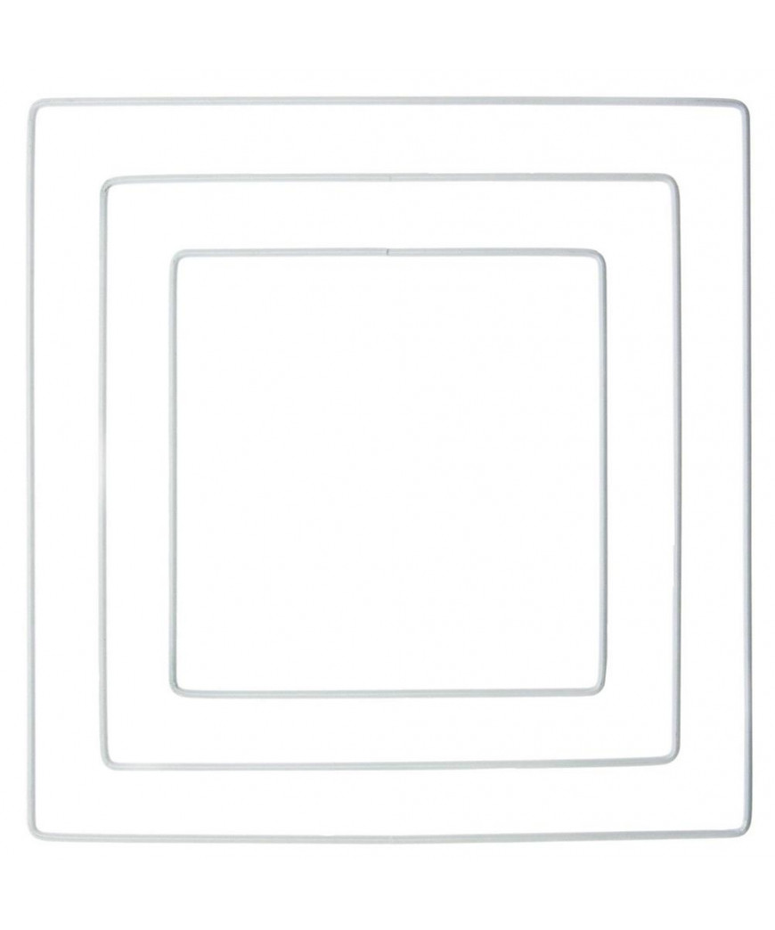 Quadrato in metallo per ricamo Bianco e acchiappasogni Diametro cm 20x20