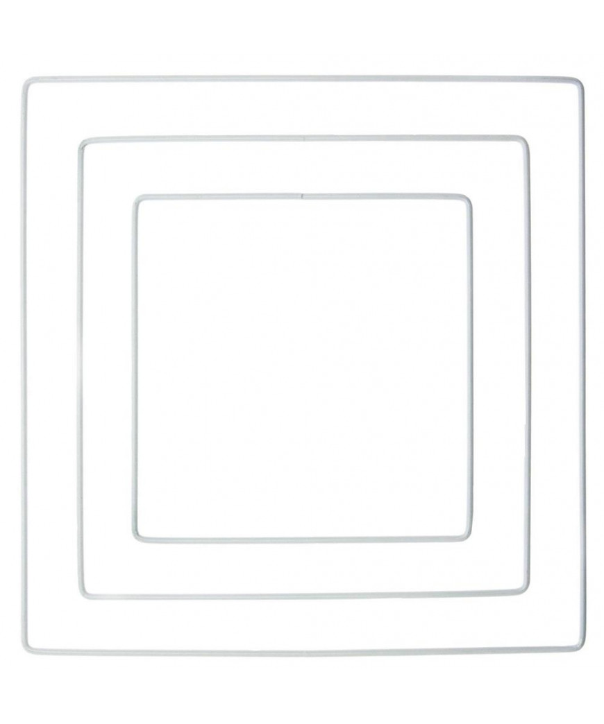 Quadrato in metallo per ricamo Bianco e acchiappasogni Diametro cm 20x20