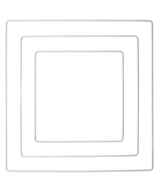 Quadrato in metallo per ricamo Bianco e acchiappasogni Diametro cm 20x20