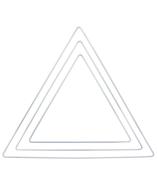 Triangolo in metallo per ricamo Bianco e acchiappasogni Diametro cm 25