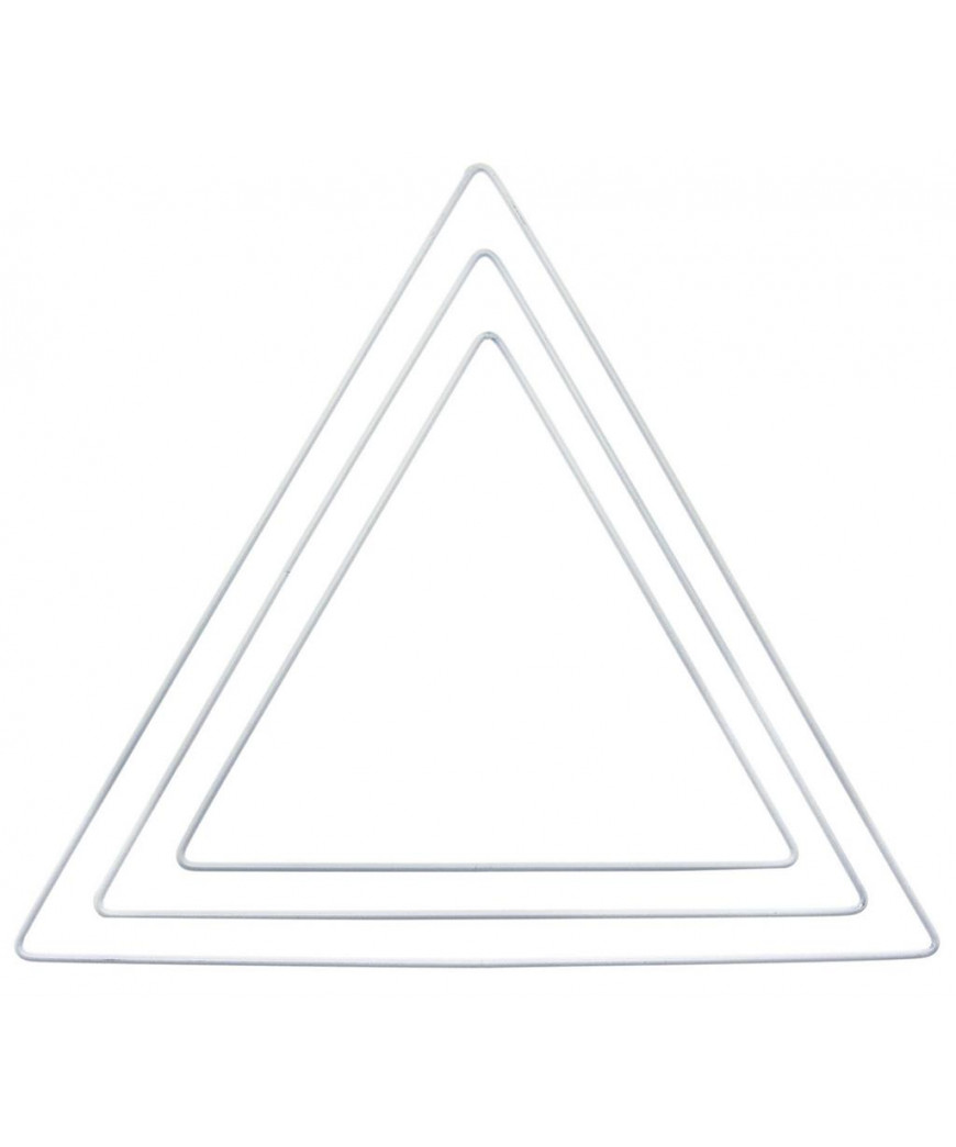 Triangolo in metallo per ricamo Bianco e acchiappasogni Diametro cm 20