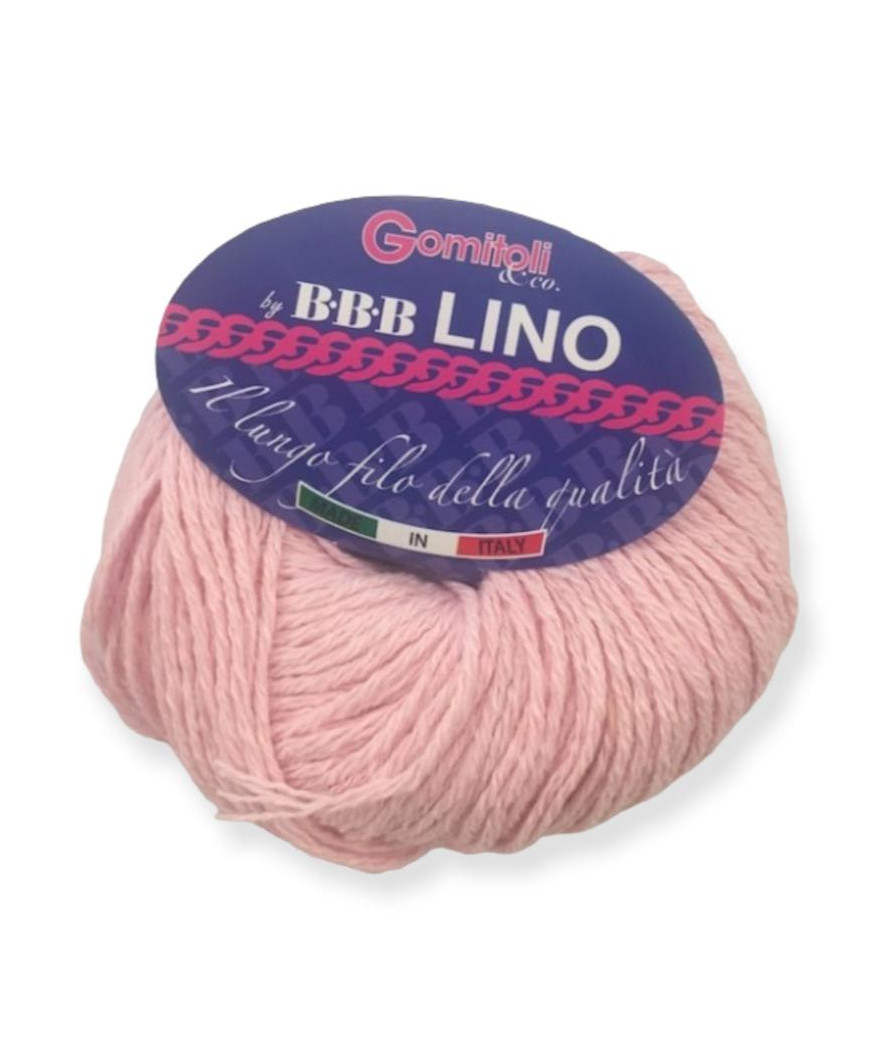 Gomitolo cotone Lino 50gr, rosa n° 24