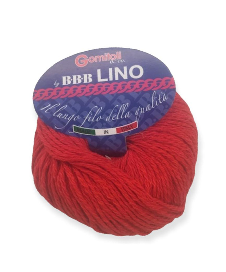 Gomitolo cotone Lino 50gr, rosso n° 28