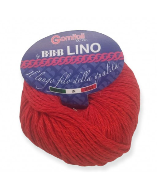 Gomitolo cotone Lino 50gr, rosso n° 28
