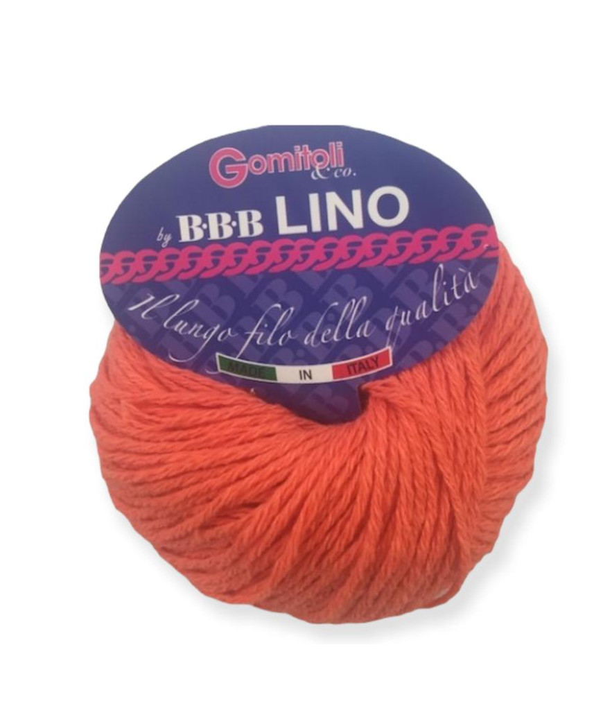 Gomitolo cotone Lino 50gr, arancione n° 30