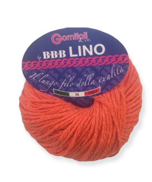 Gomitolo cotone Lino 50gr, arancione n° 30