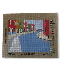 Canovaccio Quadro Per Ricamo Mezzo Punto con stampa 25,5x20cm/cavenezia